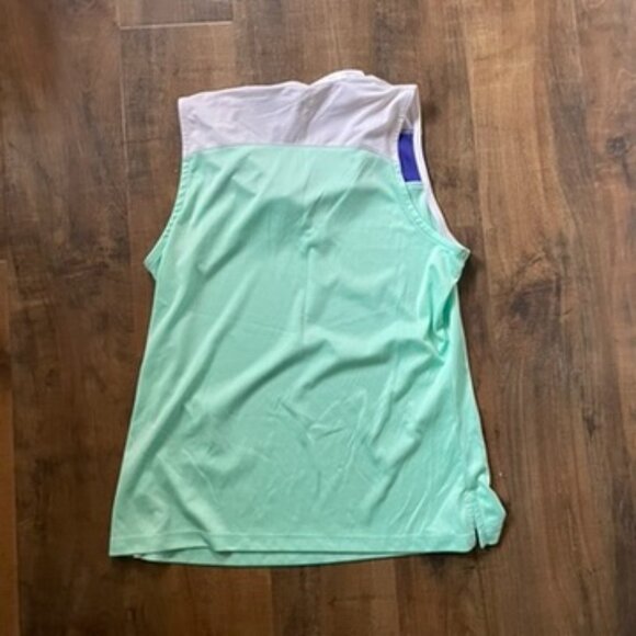 PGA TOUR Airflux Sleeveless Golf Top Mint Green White Purple Large L - Picture 5 of 6